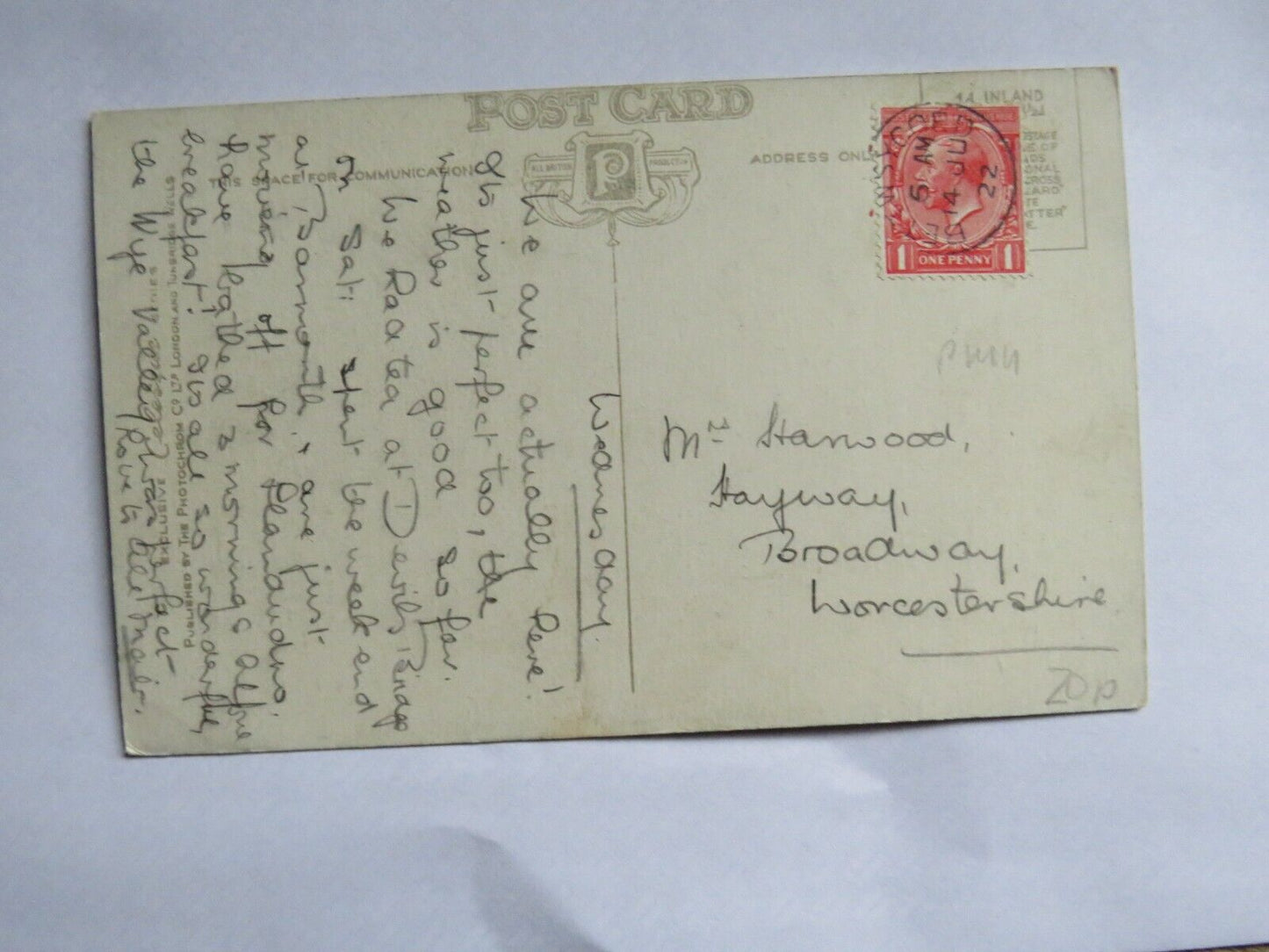 Old Postcard of Bettws-Y-Coed Fairy Glen 1922 - Ref : 1013