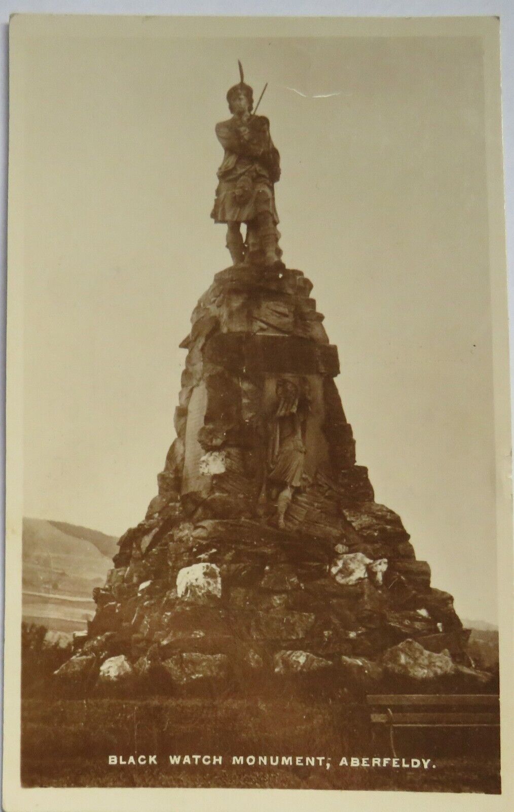 Old Postcard of The Black Watch Monument, Aberfeldy 1932