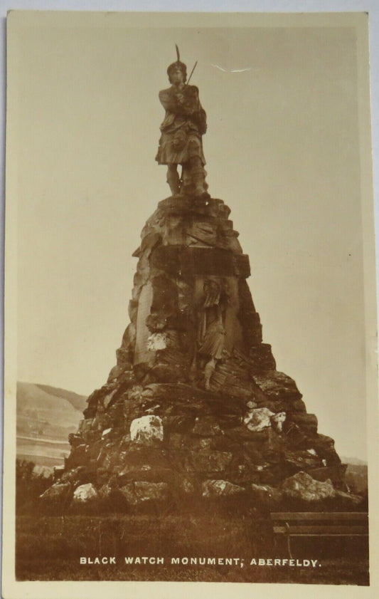 Old Postcard of The Black Watch Monument, Aberfeldy 1932