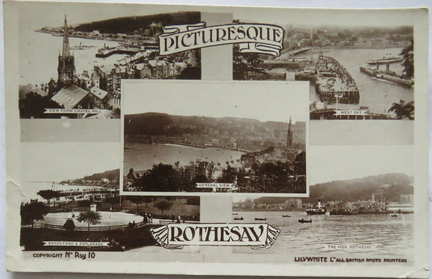 Old Postcard Of Picturesque Rothesay - Ref : 1007