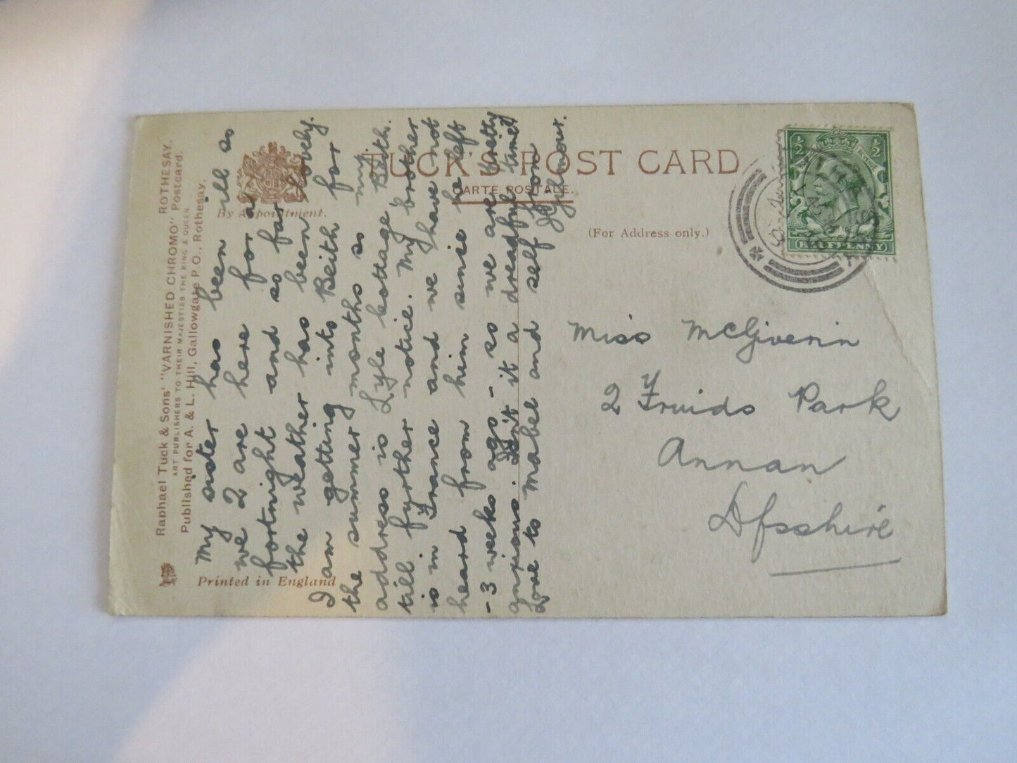 Old Postcard Of Rothesay - Ref : 1015