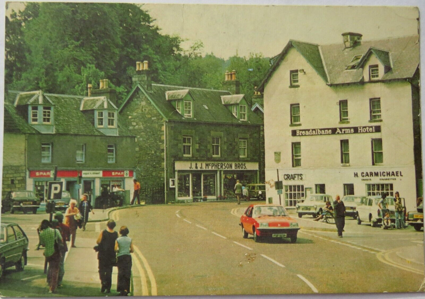Vintage Postcard of The Square Aberfeldy