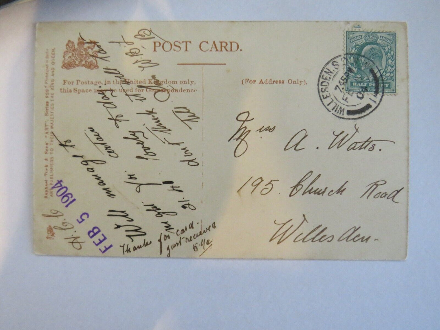 Old Postcard of The Black Valley Killarney 1904 - Ref : 1016