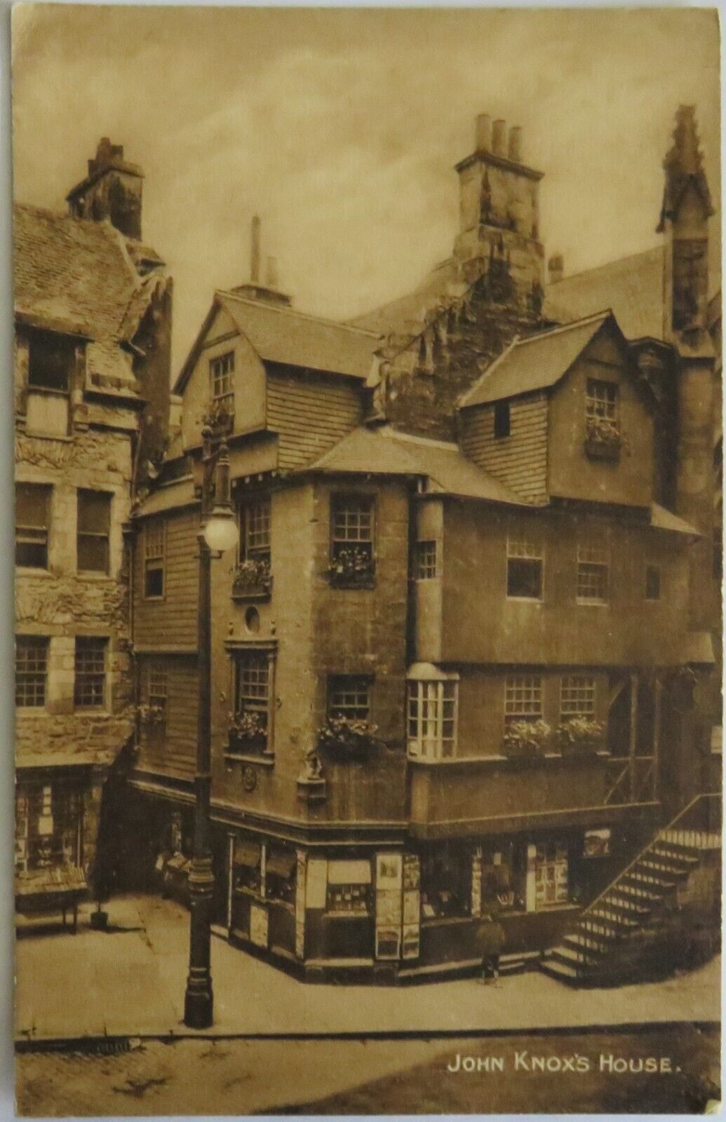 Old Antique Postcard Of John Knox's House Edinburgh - Ref : 1041