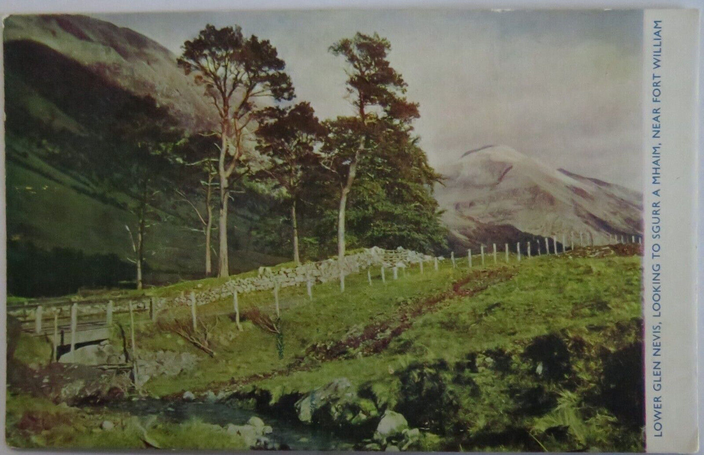 Old Antique Postcard Of Lower Glen Nevis Looking To Sgurr A MhaIm,- Ref : 1040