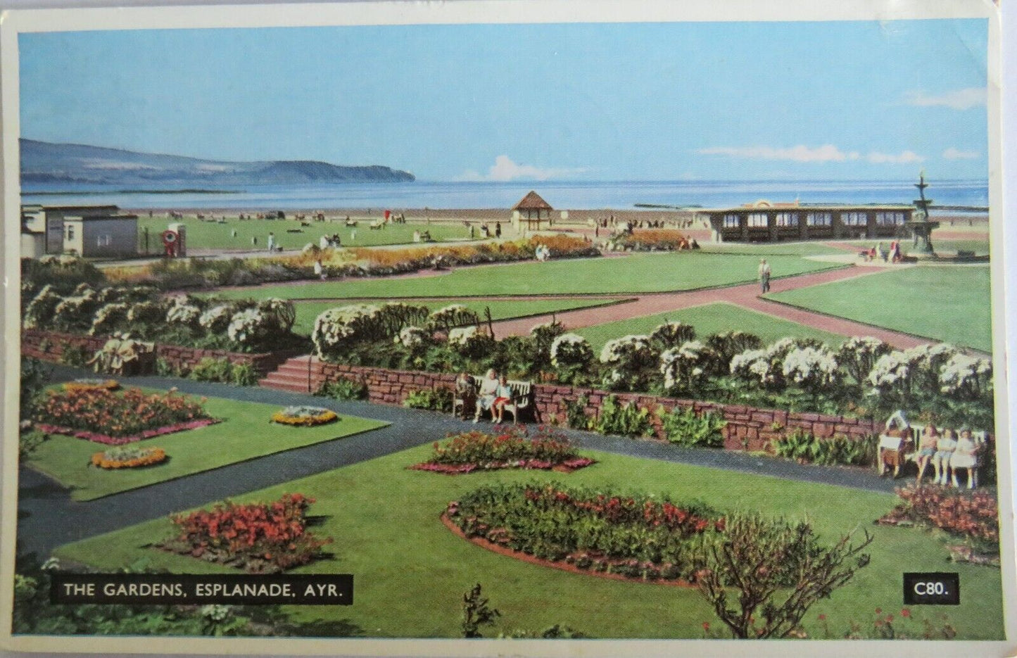 Old Postcard of The Gardens, Esplanade, Ayr 1960 - Ref : 1029