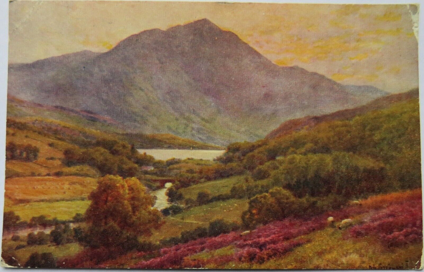 Old Postcard of Trossachs - Ben Venue & Brig O' Turk, 1945