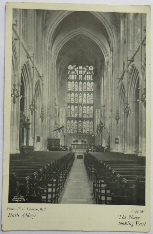 Old Postcard of Bath Abbey, The Nave Looking East, 1948