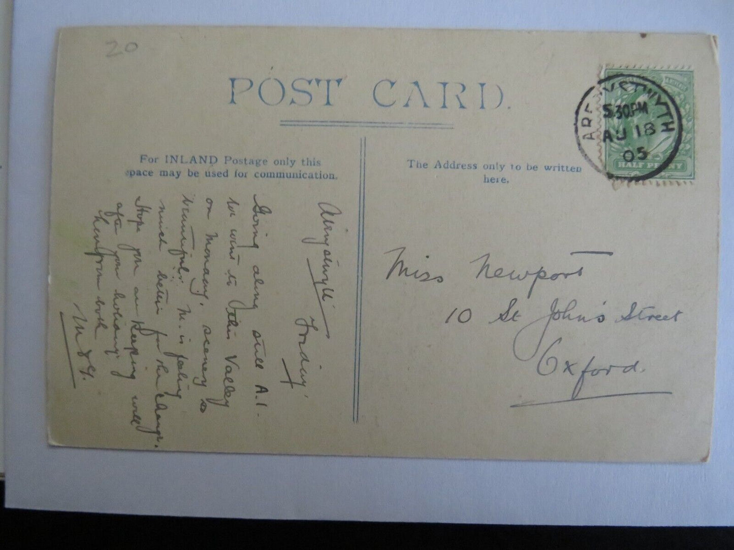 Old Edwardian Postcard In Llyfant Valley 1905 - Ref : 1030