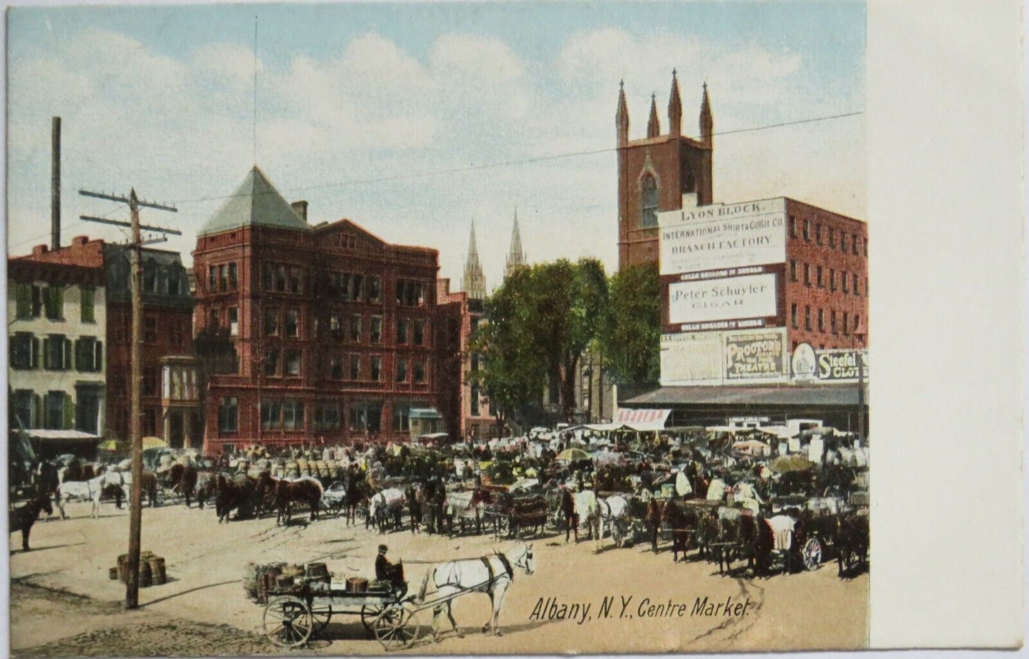 Old Postcard of Albany, N.Y. Centre Market - Ref : 1010