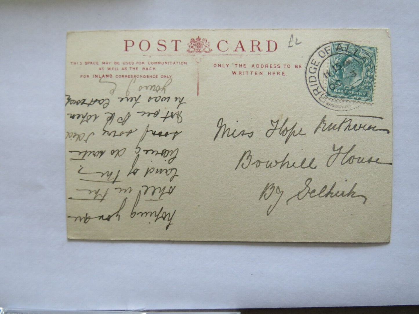 Old Postcard of The Islands Inverness 1904 - Ref : 1002