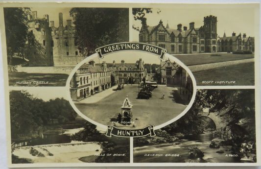 Old Postcard of Greetings From Huntly 1955 - Ref : 1002