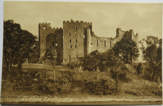 Old Postcard of Ludlow Castle, North West