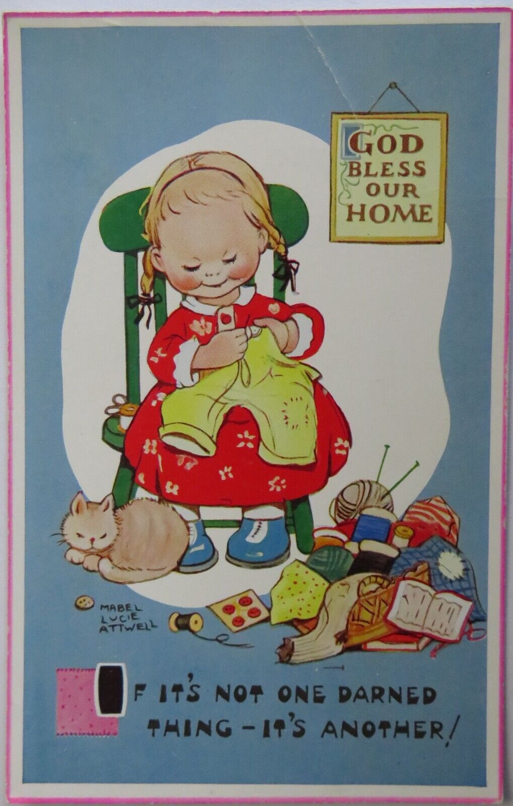 Old Comical Postcard By Mabel Lucie Attwell "If It's Not One Darned"- Ref : 1031