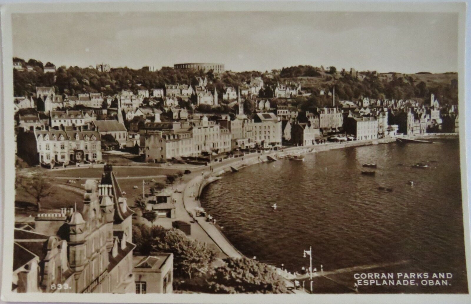 Old Postcard of Corran Parks and Esplanade Oban  - Ref : 1037