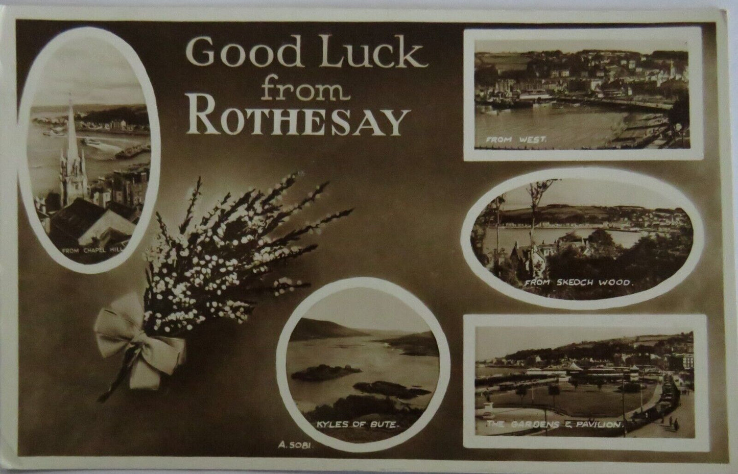 Old Antique Postcard Of Good luck From Rothesay - Ref : 1040