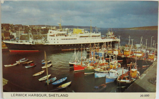 Old Postcard of Lerwick Harbour, Shetland 1975 - Ref : 1022