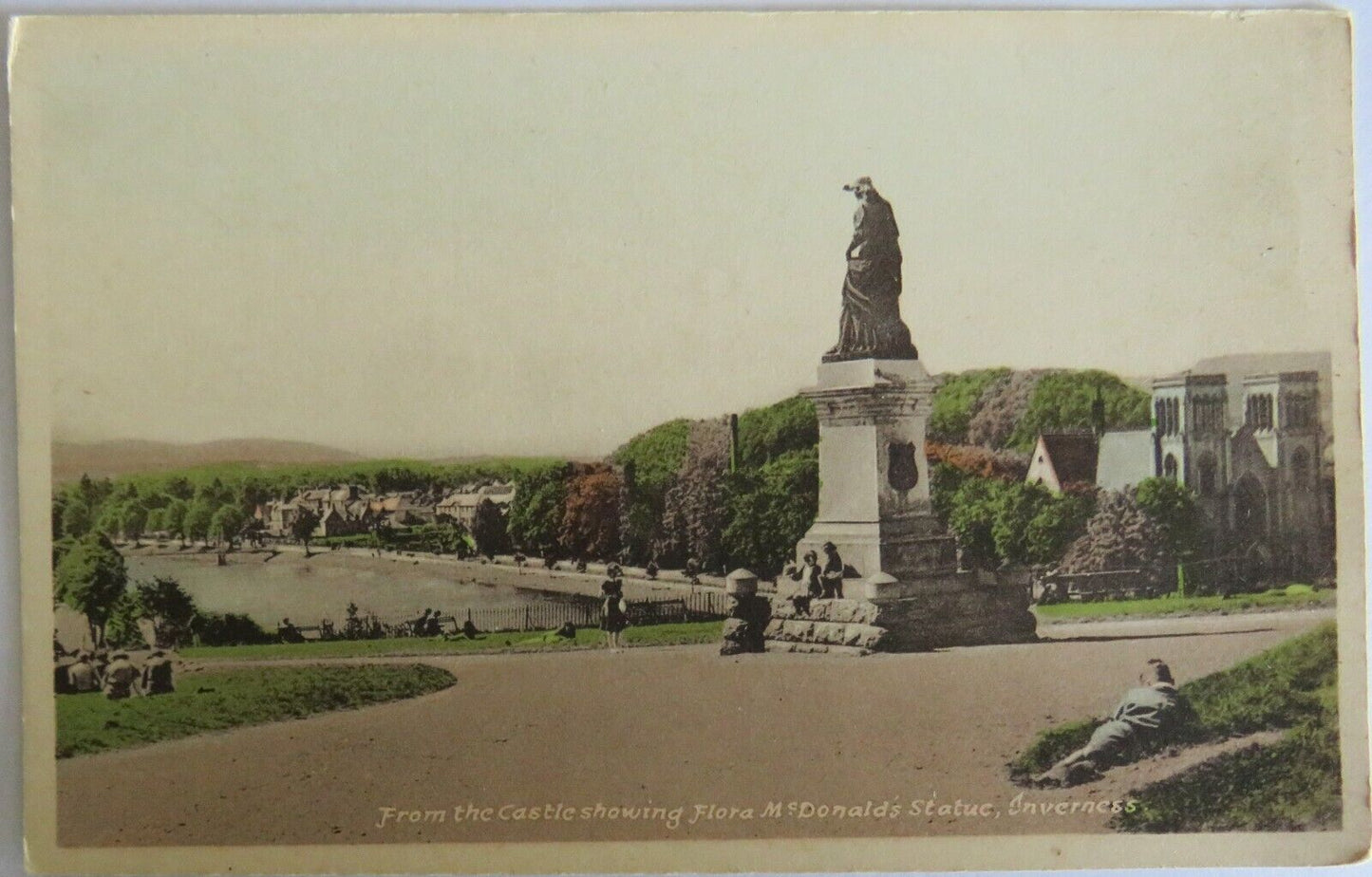 Old Postcard of From The Castle Flora McDonalds Statue Inverness - Ref : 1027