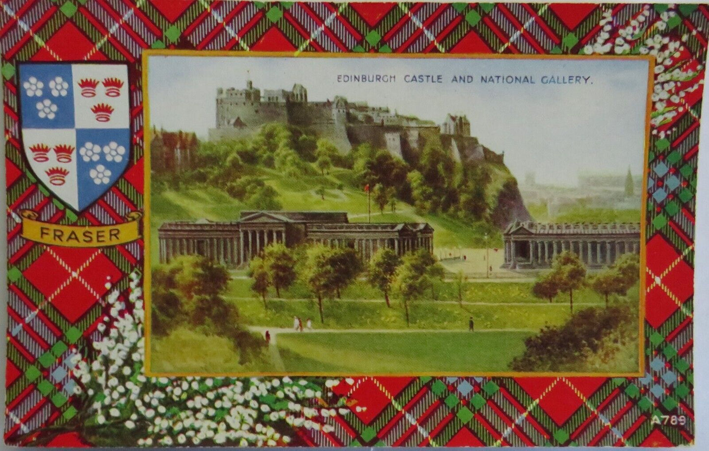 Old Postcard of Edinburgh Castle and National Gallery - Ref : 1037