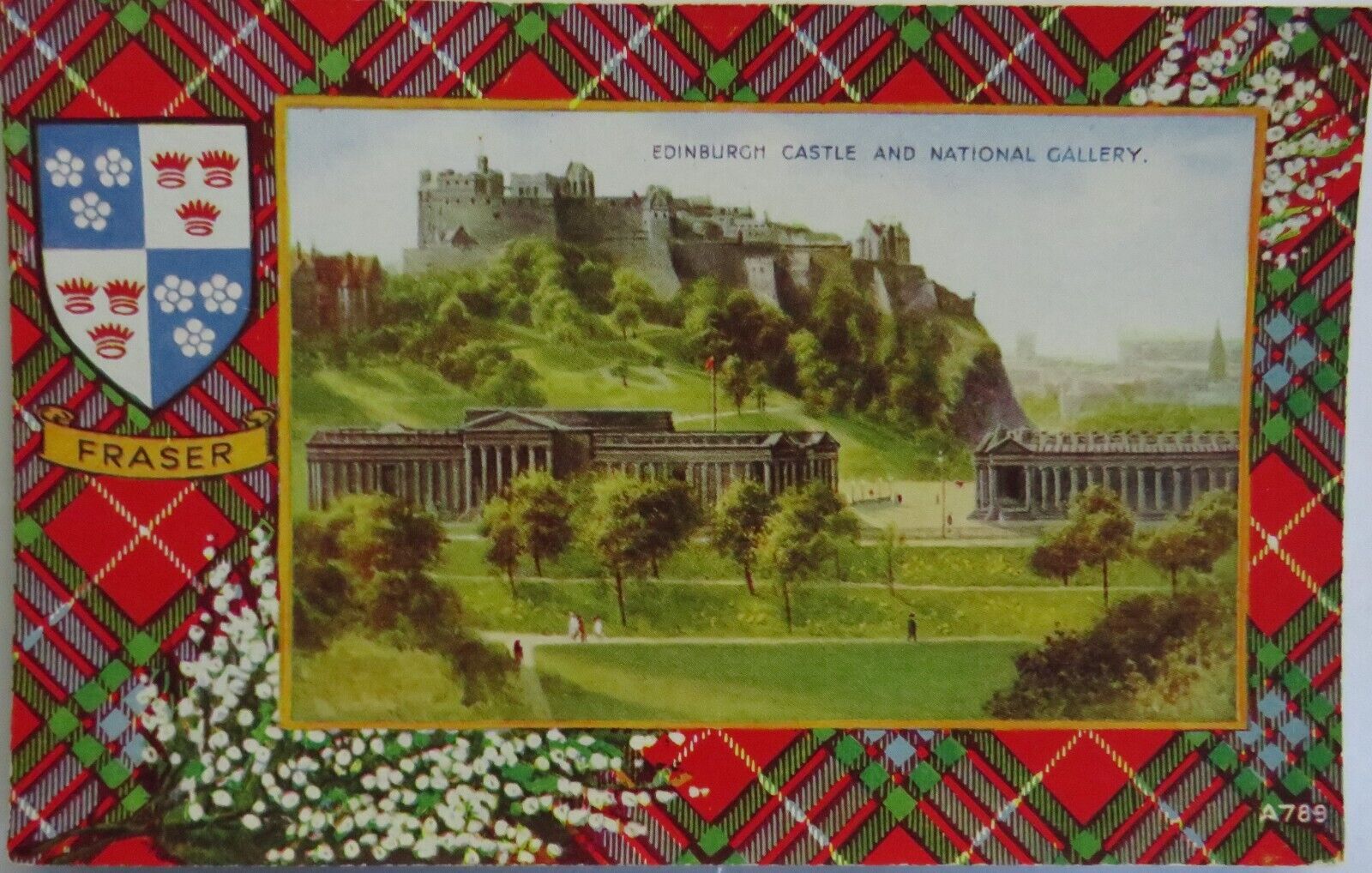 Old Postcard of Edinburgh Castle and National Gallery - Ref : 1037