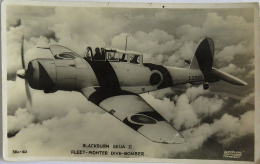 Old Postcard of Blackburn Skua II Fleet-Fighter Dive-Bomber - Ref  : 1019