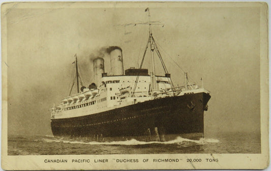 Old Postcard of Canadian Pacific Liner "Duchess of Richmond"