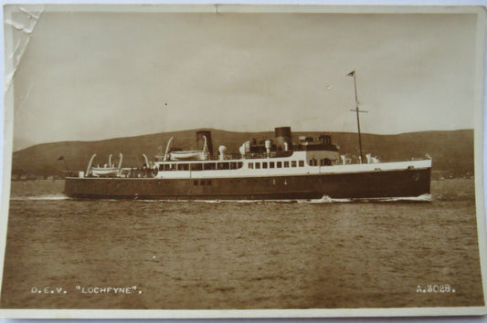 Old Postcard of D.E.V "Lochfyne" 1955