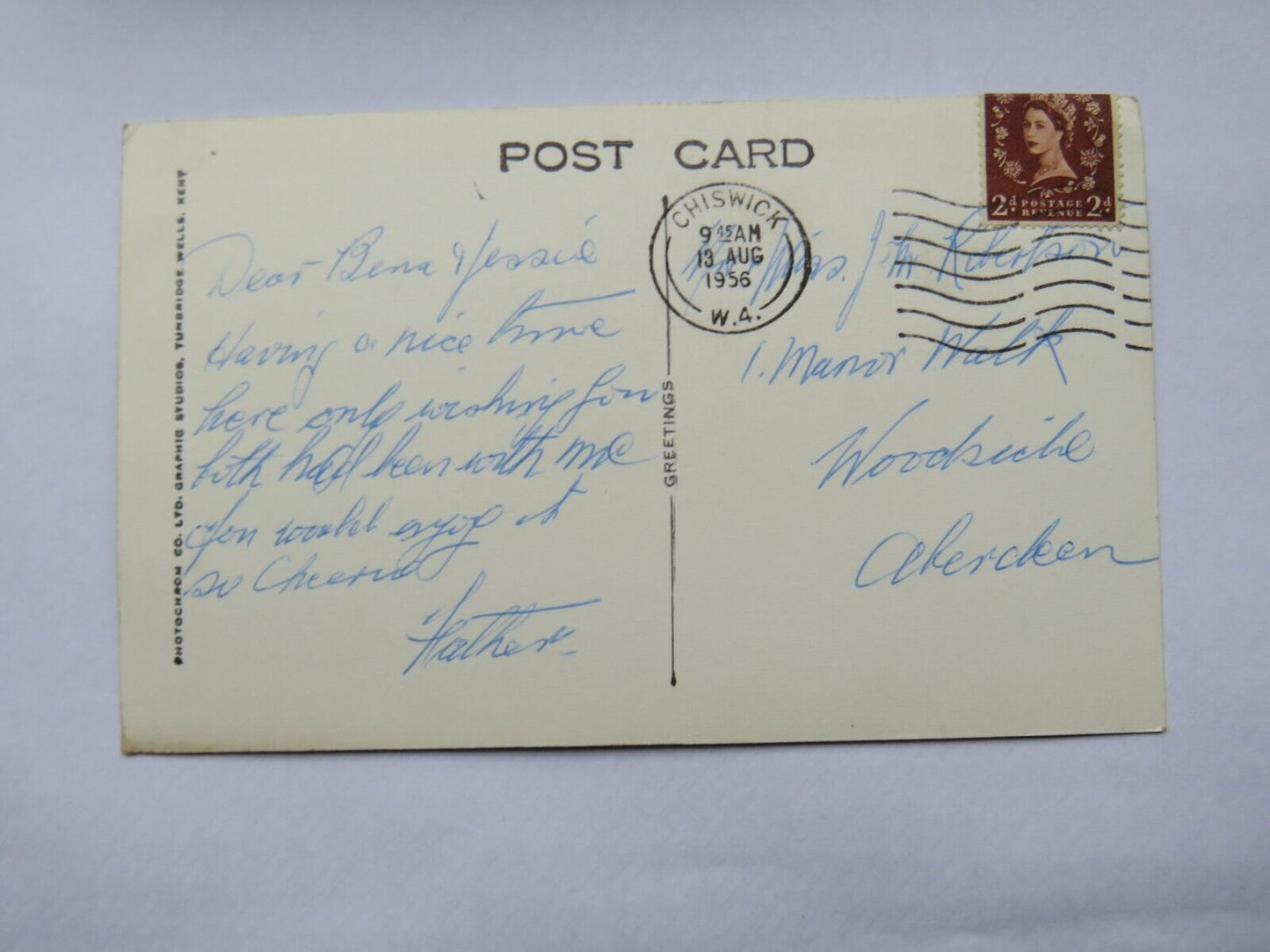 Old Postcard Of Chiswick House Gardens 1956