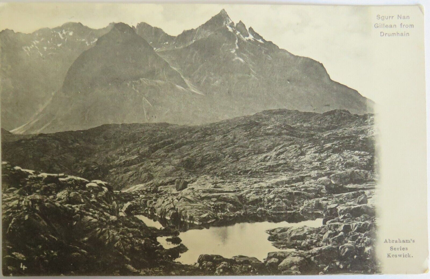 Old Postcard of Sgurr Nan Gillean From Drumhain - Ref : 1027