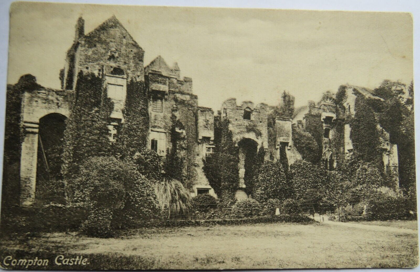 Old Postcard of Compton Castle - Devon