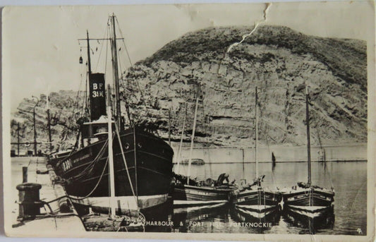 Old Postcard of Harbour & Port Hill, Portknockie - Ref : 1020