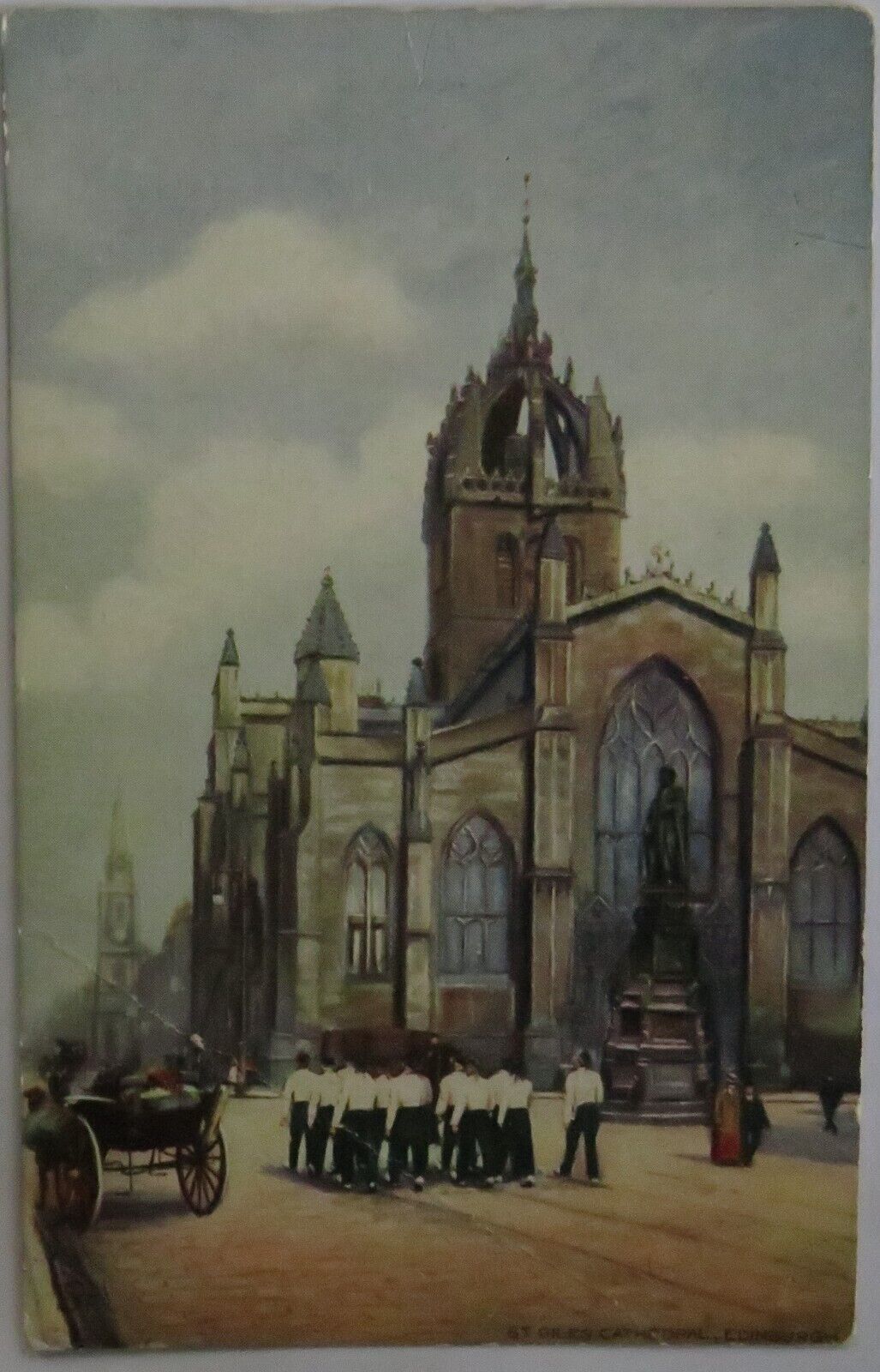 Old Antique Postcard Of St Giles Cathedral Edinburgh - Ref : 1040