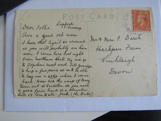 Old Postcard of Clovelly, Steepways From Hobby Drive  - Ref : 1030