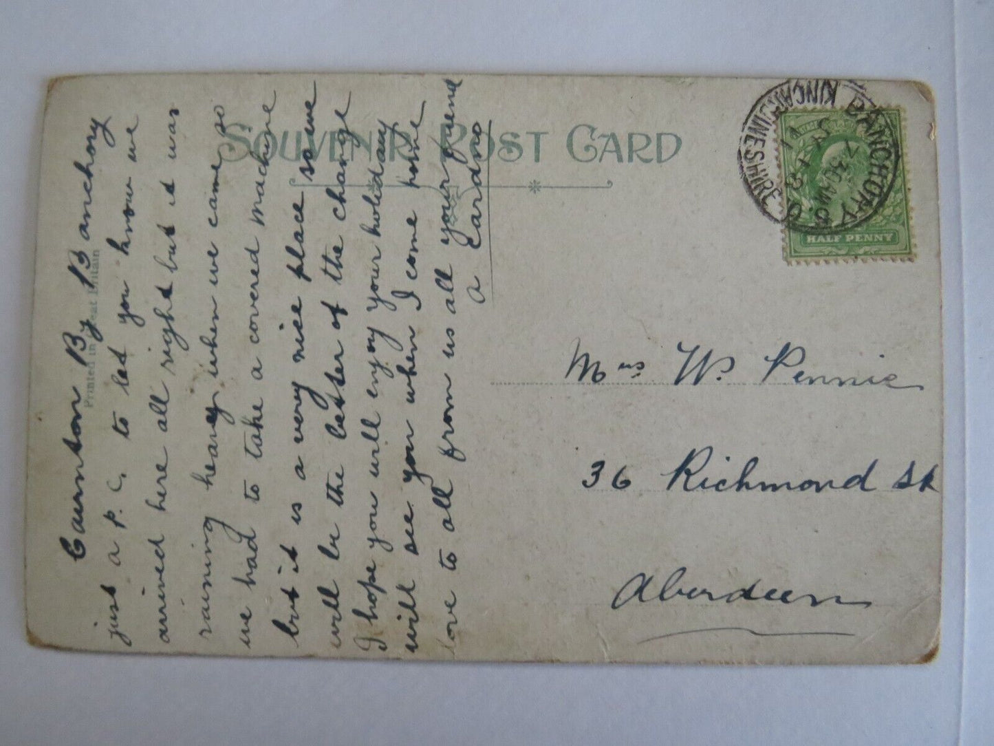 Old Postcard of Potarch Hotel 1911 Near Banchory - Ref : 1017