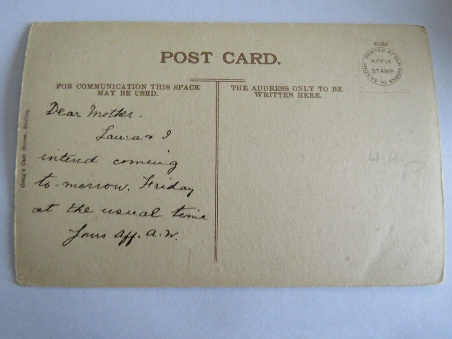 Old Postcard of Stirling From The Abbey Craig - Ref : 1042