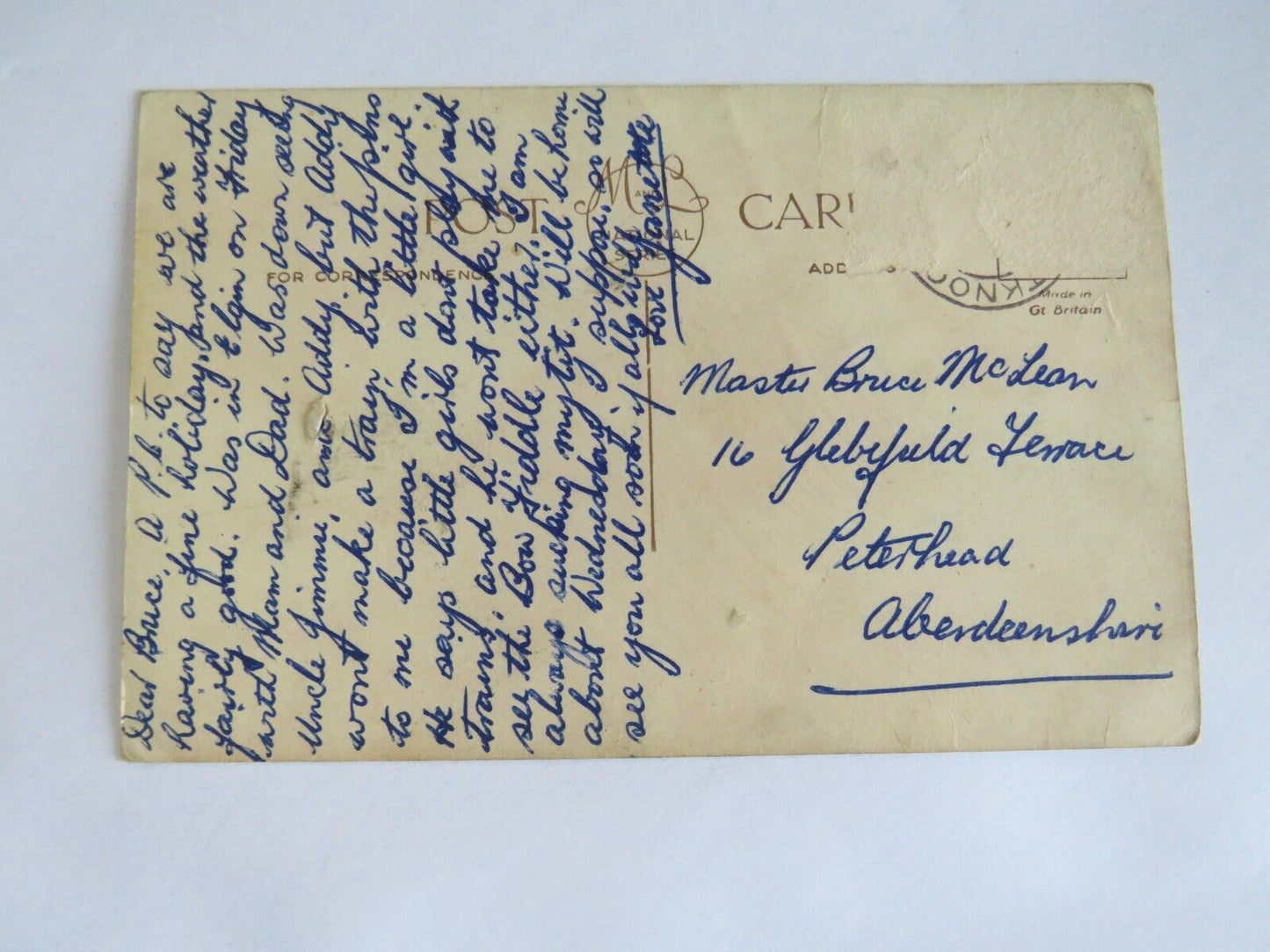 Old Postcard of Greetings From Portknockie - Ref : 1021