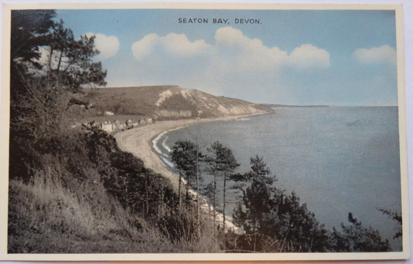 Old Postcard of Seaton Bay, Devon