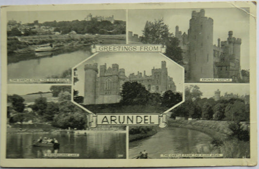 Old Postcard of Greetings from Arundel, 1961