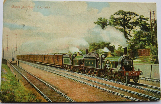 Old Postcard of Great Northern Express, Valentine's Series, 1904