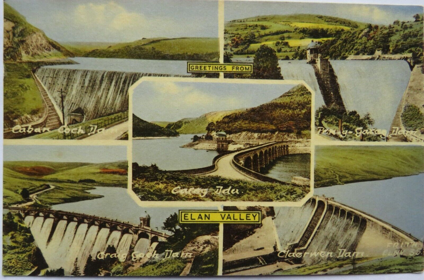 Old Multiview Postcard Of Elan Valley