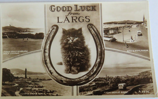 Old Postcard of Good Luck From Largs  - Ref : 1029