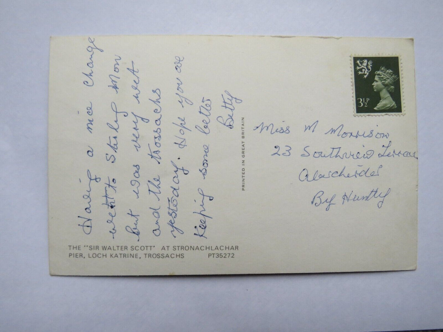 Old Postcard of The 'Sir Walter Scott' at Stronachlachar Pier, Loch Katrine