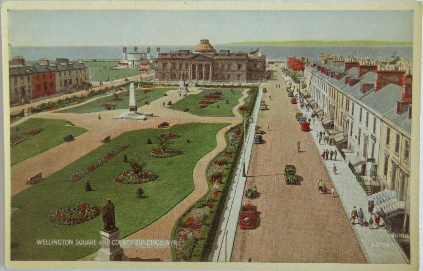 Old Postcard of Wellington Square and County Buildings, Ayr - Ref : 1024