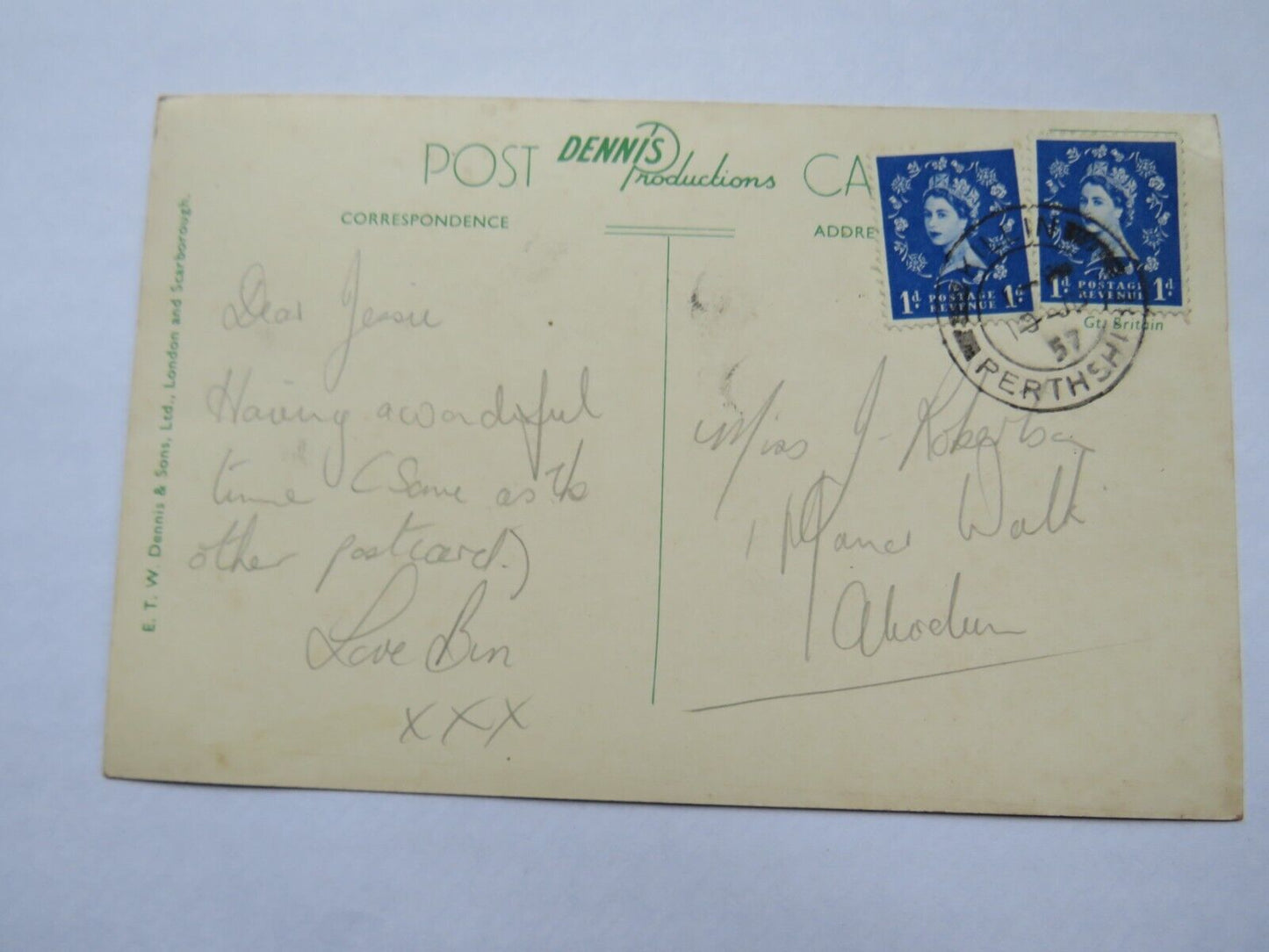 Old Postcard of The Birks of Aberfeldy 1957