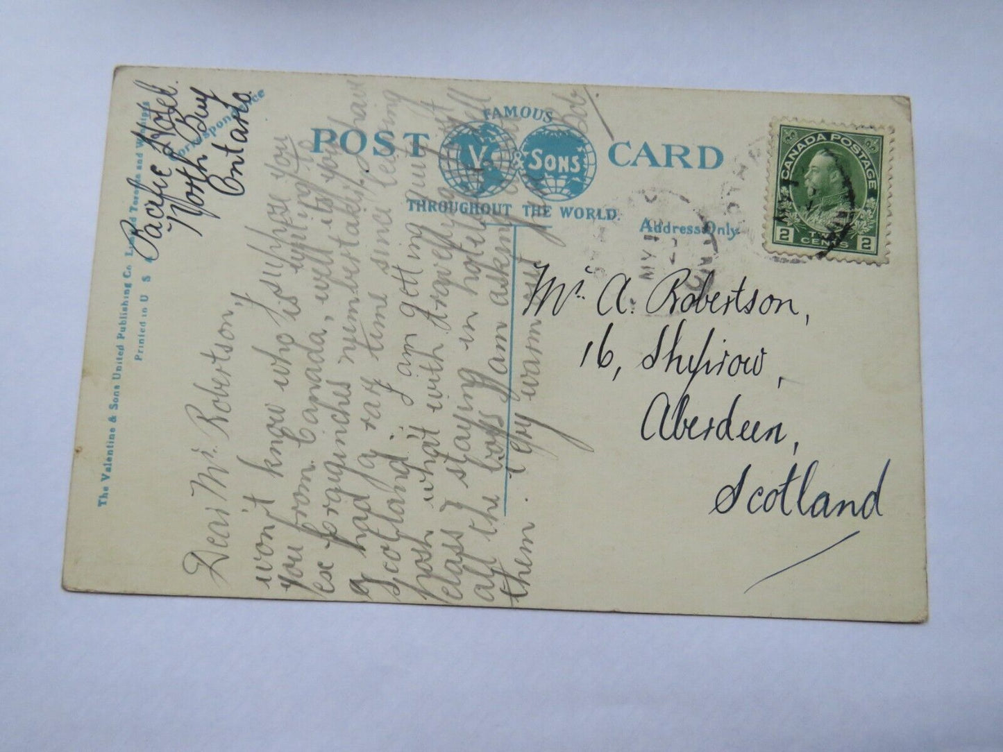 Old Postcard Of The Harbour, Port Arthur, Ont, Canada 1925