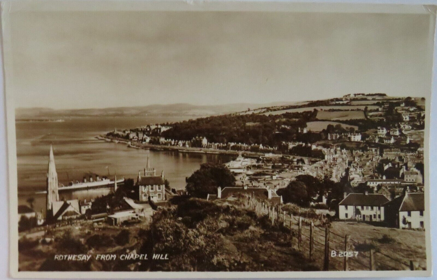 Old Antique Postcard of Rothesay From Chapel Hill 1950- Ref : 1037