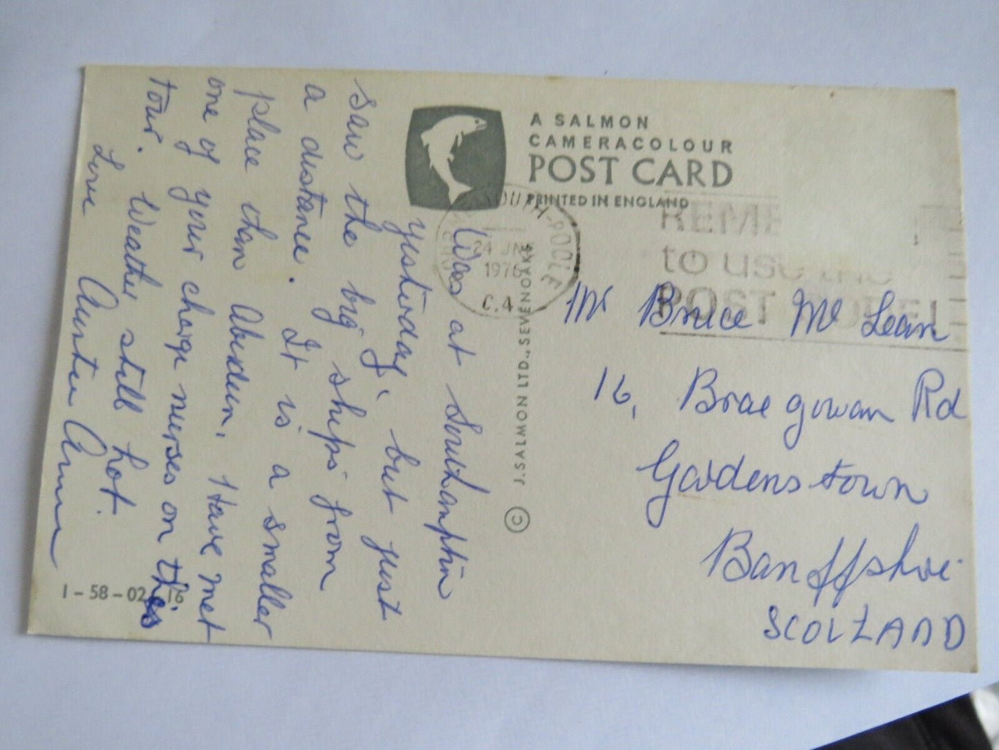 Vintage Postcard of Southampton 1976 - Ref : 1021