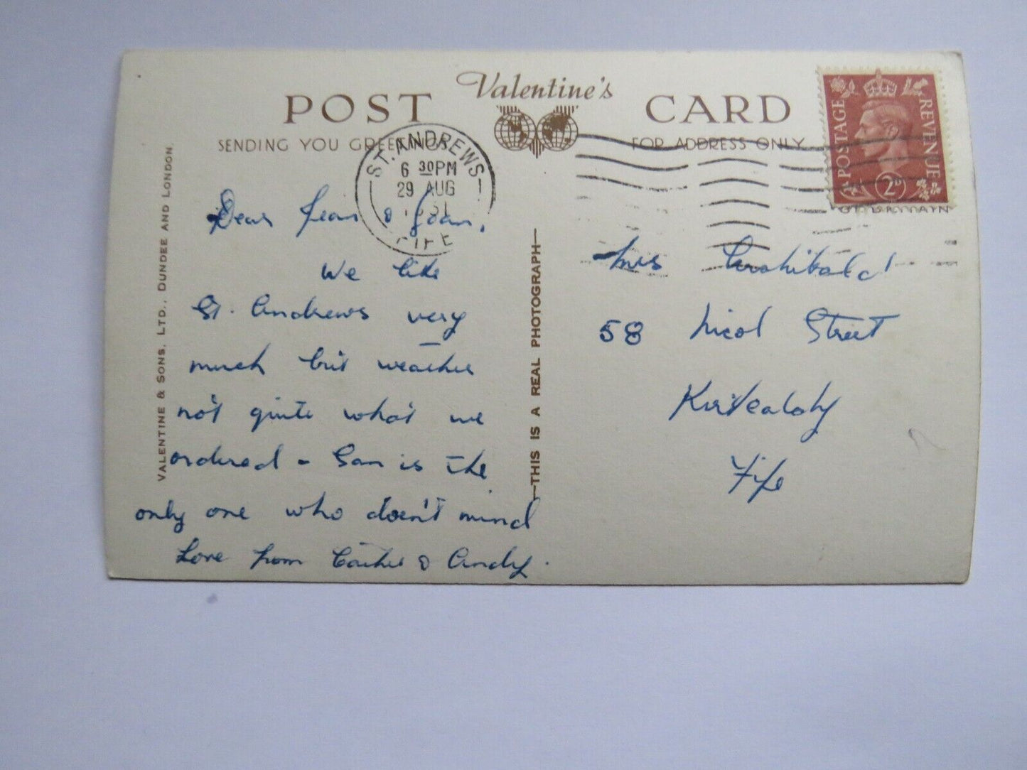 Old Postcard of A Small Scotch From St Andrews 1951 - Ref : 1036