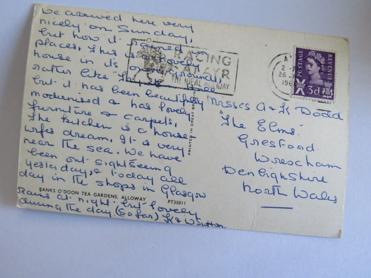 Old Postcard of The Banks O'Doon Tea Gardens Alloway - Ref : 1023