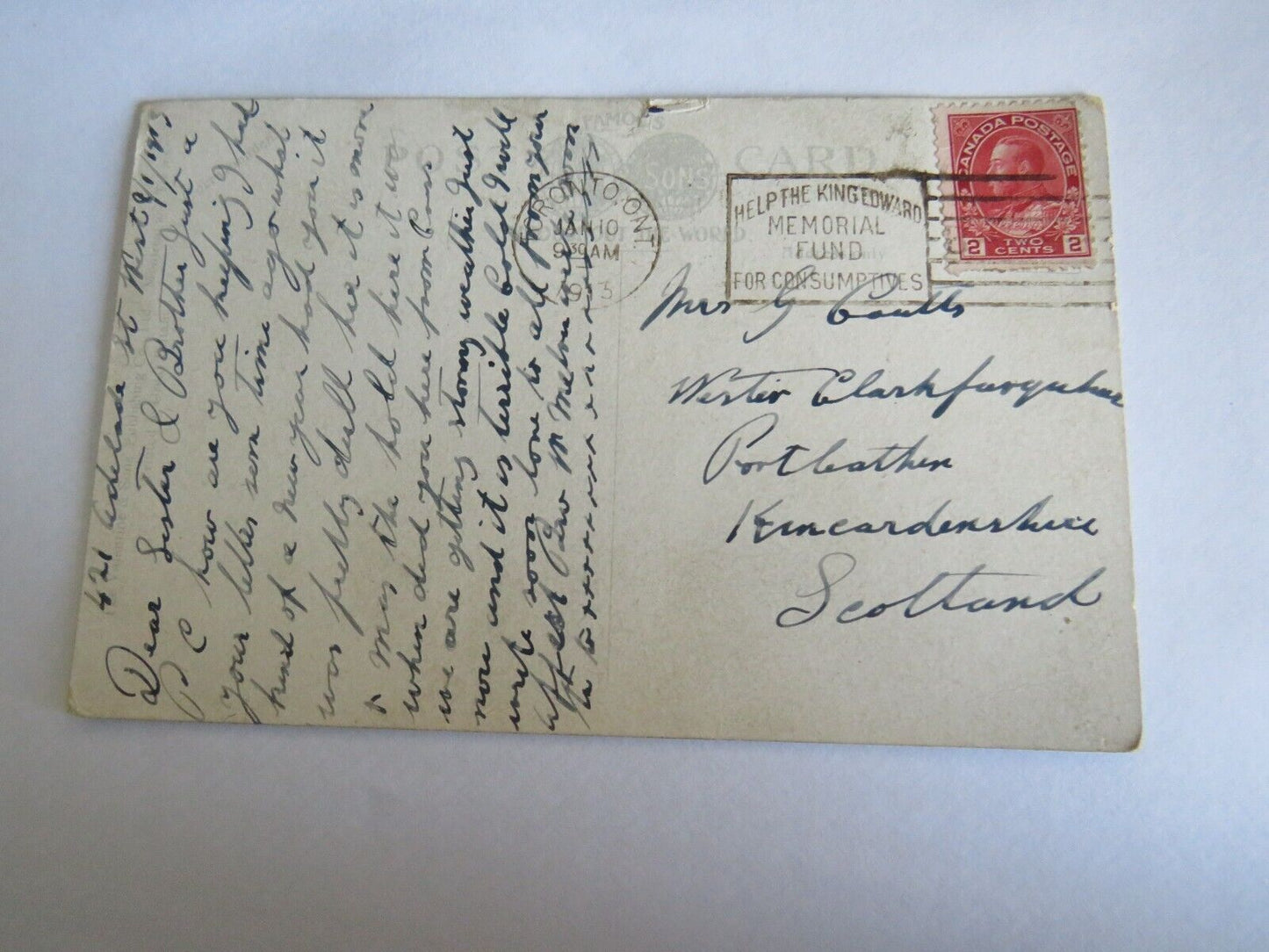 Old Postcard of Canoeing At The Island Toronto 1913 - Ref : 1025